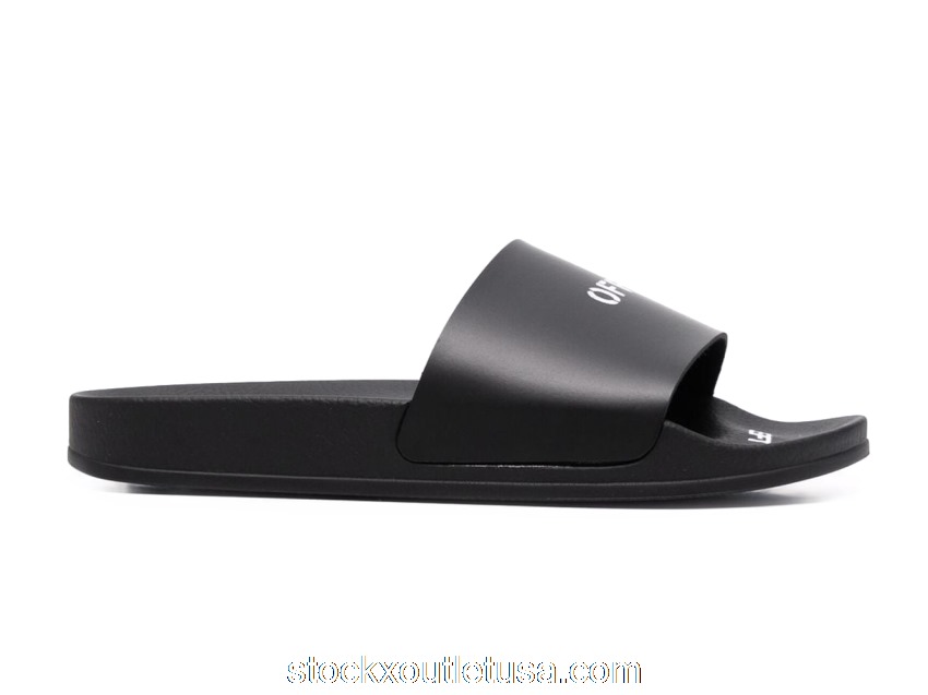 Outlet OFF-WHITE Pool Slides Black White (W) (SS22) OWIC004S22MAT0011000 / OWIC002C99PLA0011001