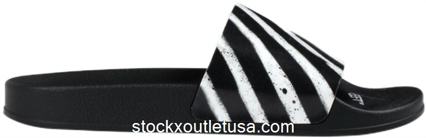 Outlet OFF-WHITE Spray Stripes Slider Black White SS20 OMIA088R20C220521001