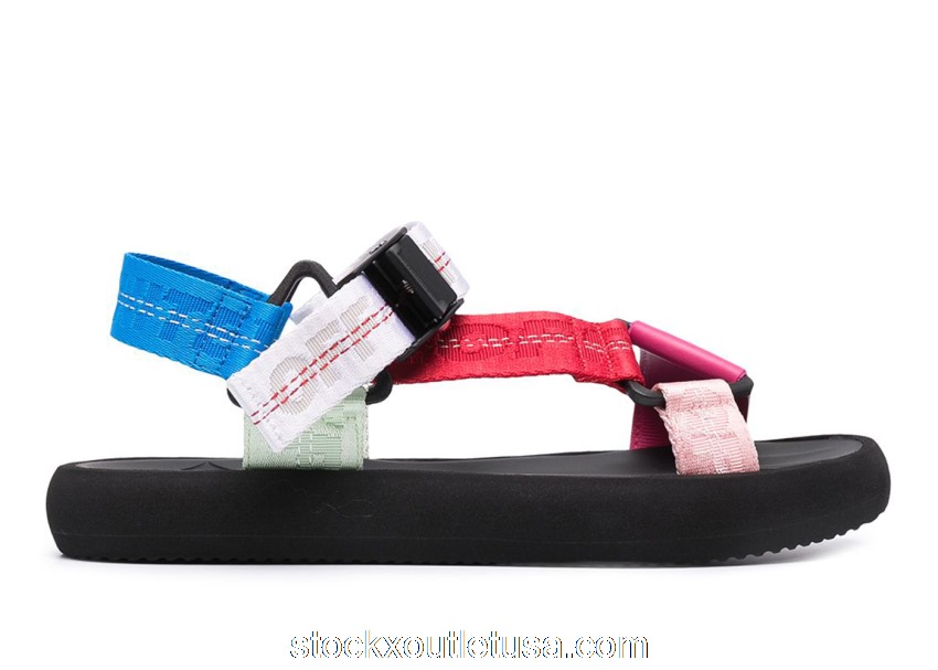 Outlet OFF-WHITE Trek Flatform Sandals Black Multicolor (W) OWIH007R21FAB0018400