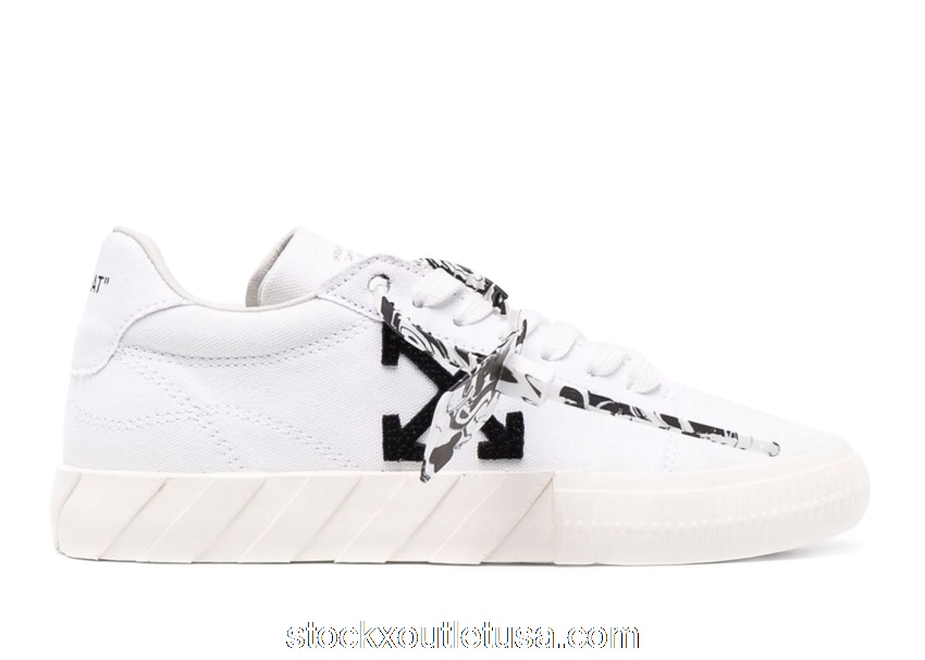 Outlet OFF-WHITE Vulc Eco Canvas Low White Black (W) OWIA178F21FAB0020110