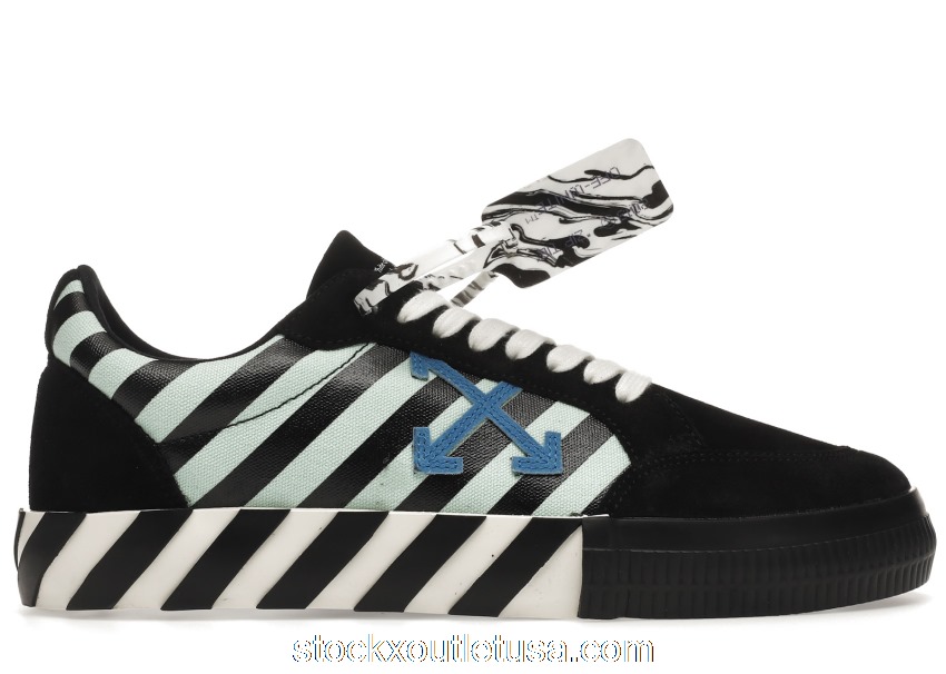 Outlet OFF-WHITE Vulc Low Black Blue Arrow OMIA085R21LEA0061045