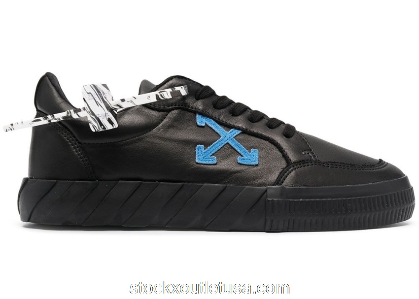 Outlet OFF-WHITE Vulc Low Black/Blue Leather SS21 OMIA085R21LEA0011045