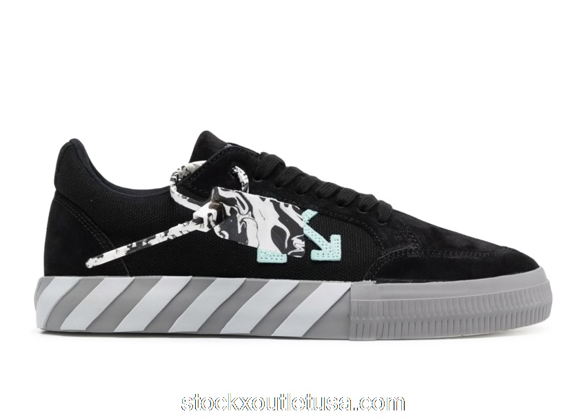 Outlet OFF-WHITE Vulc Low Black Grey Light Blue OMIA085F21LEA0051043