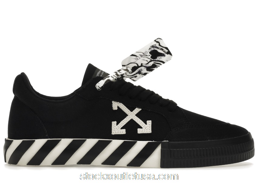 Outlet OFF-WHITE Vulc Low Black White Arrow OMIA085R21FAB0011001 / OMIA085F21FAB0021001