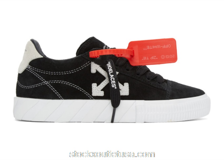 Outlet OFF-WHITE Vulc Low Black White Sole (W) OWIA216F20LEA0011001
