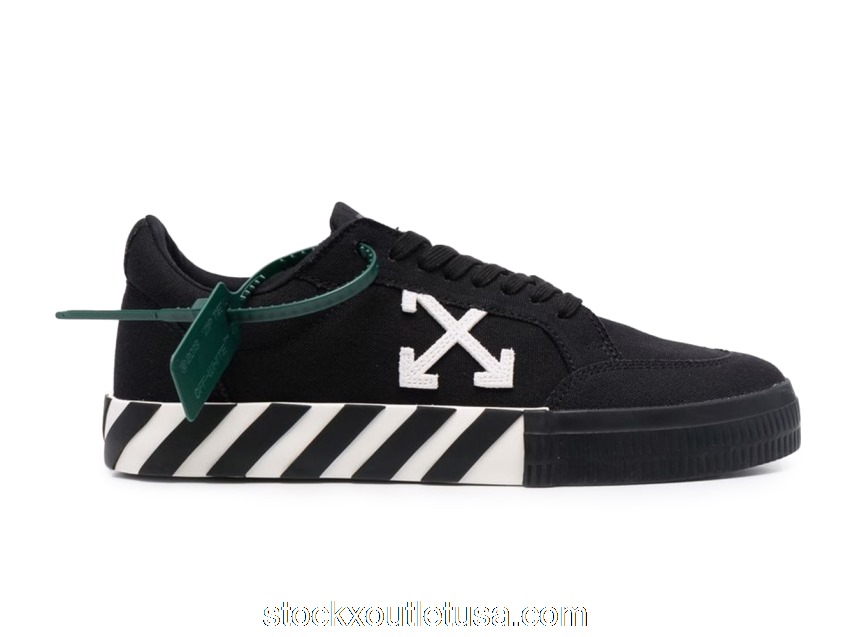Outlet OFF-WHITE Vulc Low Canvas Black White Black (SS22) OMIA085C99FAB0011001
