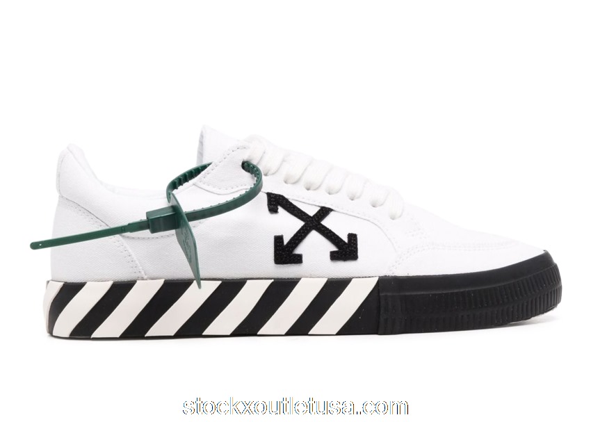 Outlet OFF-WHITE Vulc Low Canvas White Black SS22 OMIA085C99FAB0010110