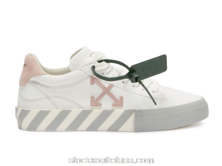 Outlet OFF-WHITE Vulc Low Canvas White Light Pink Grey OWIA178S22FAB0010130