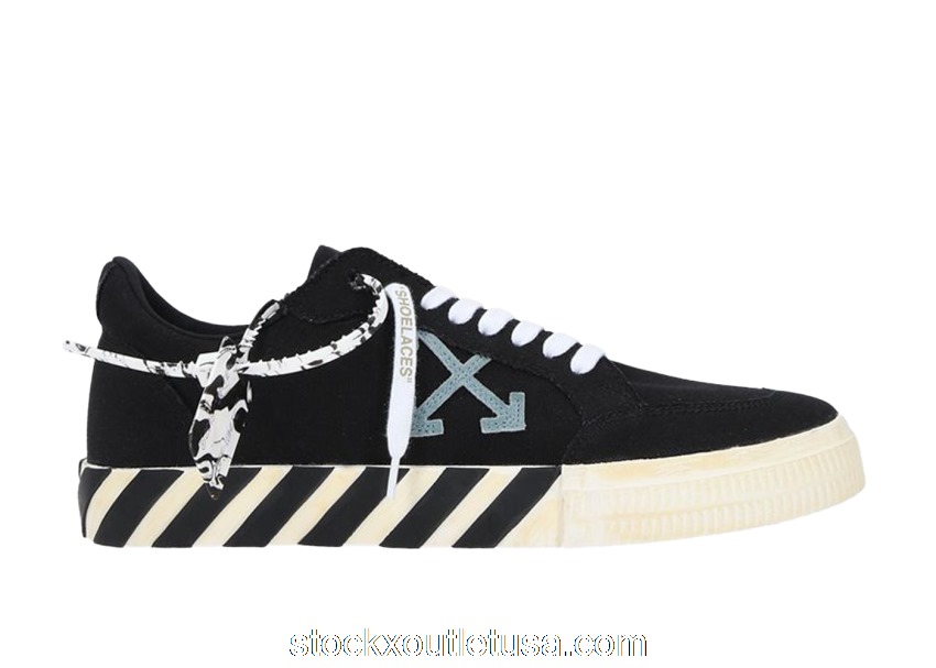 Outlet OFF-WHITE Vulc Low Eco Canvas Black White Blue OMIA085F21FAB0011045