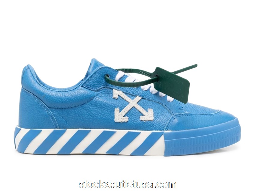 Outlet OFF-WHITE Vulc Low Leather Blue White OMIA085S22LEA0024501