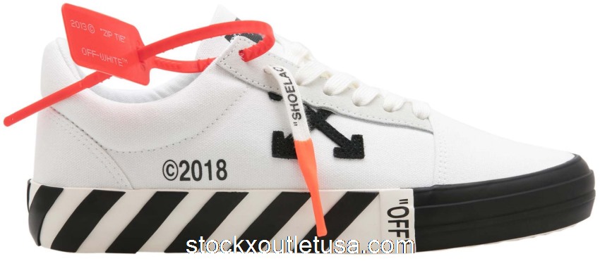 Outlet OFF-WHITE Vulc Low Top White Black (Updated Stripes) (W) OWIA146R198000160100