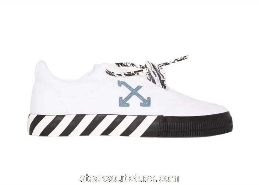 Outlet OFF-WHITE Vulc Low White Blue Grey OMIA085R21FAB0020140