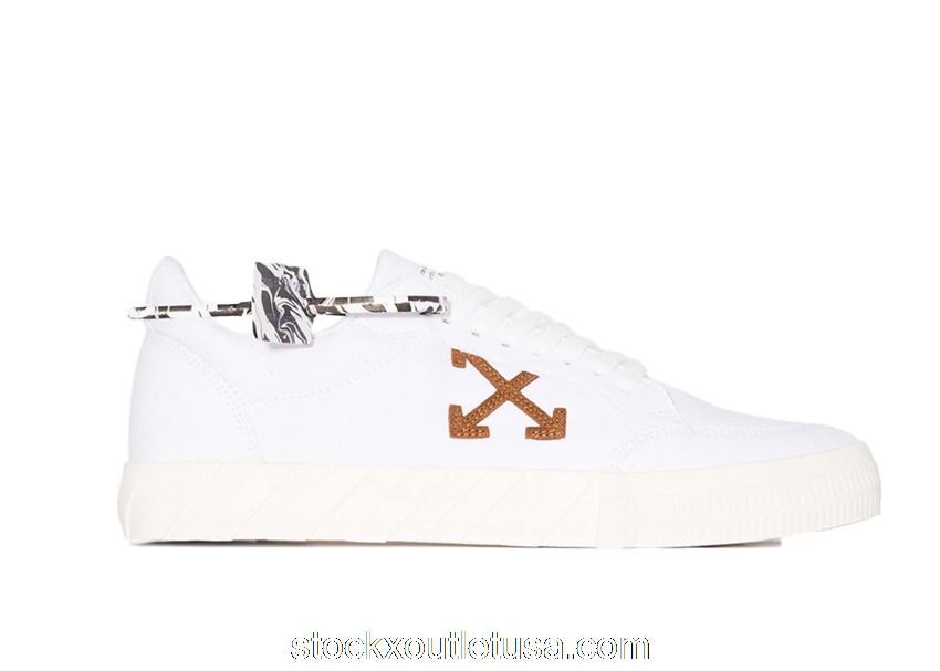 Outlet OFF-WHITE Vulc Low White Brown OMIA085R21FAB0020160