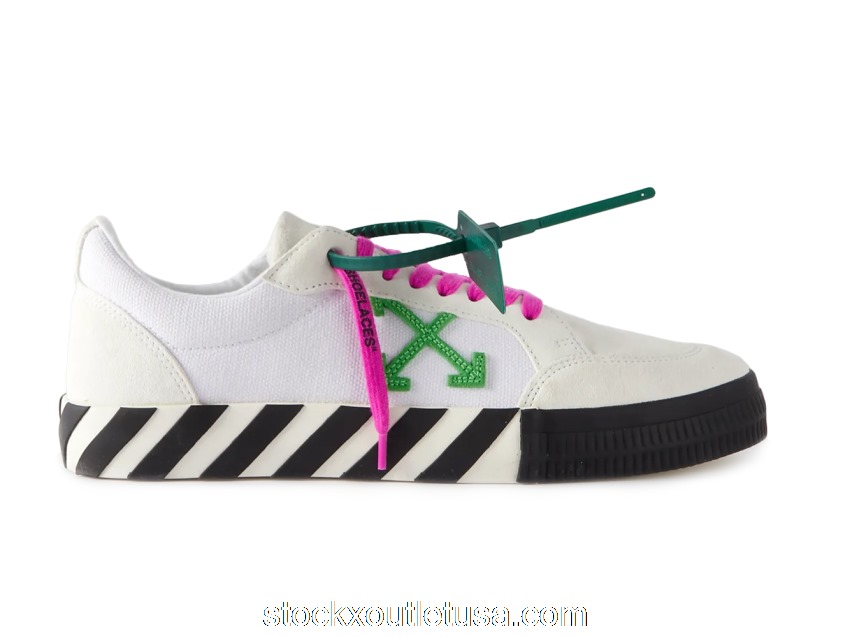 Outlet OFF-WHITE Vulc Low White Green Fucshia OMIA085S22LEA0010155