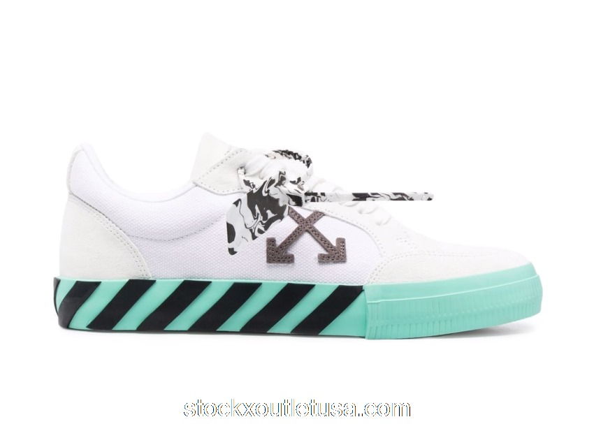 Outlet OFF-WHITE Vulc Low White Grey Mint Green OMIA085F21LEA0050109