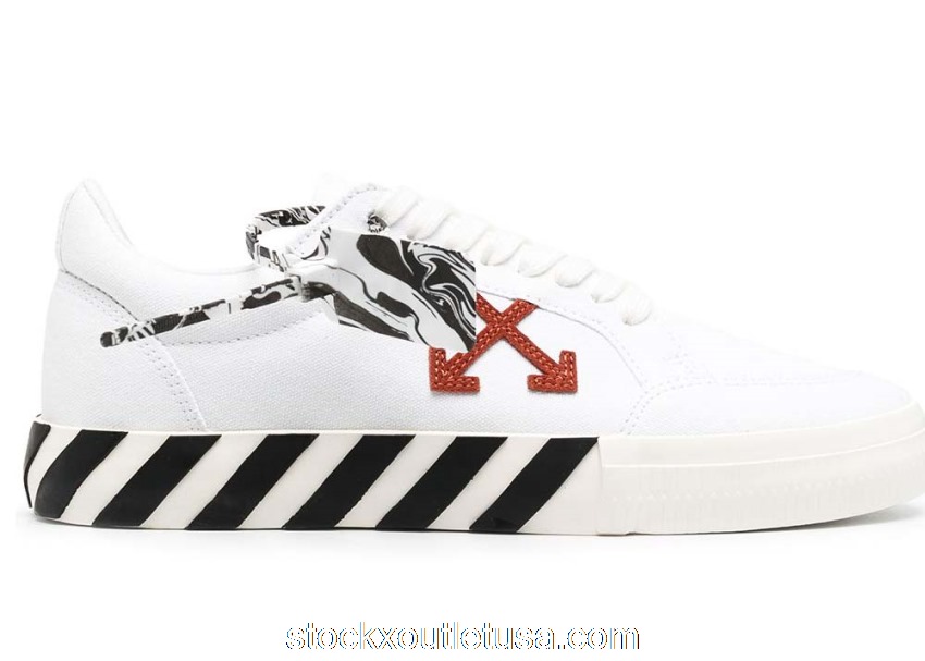 Outlet OFF-WHITE Vulc Low White Red Arrow OMIA085R21FAB0020116