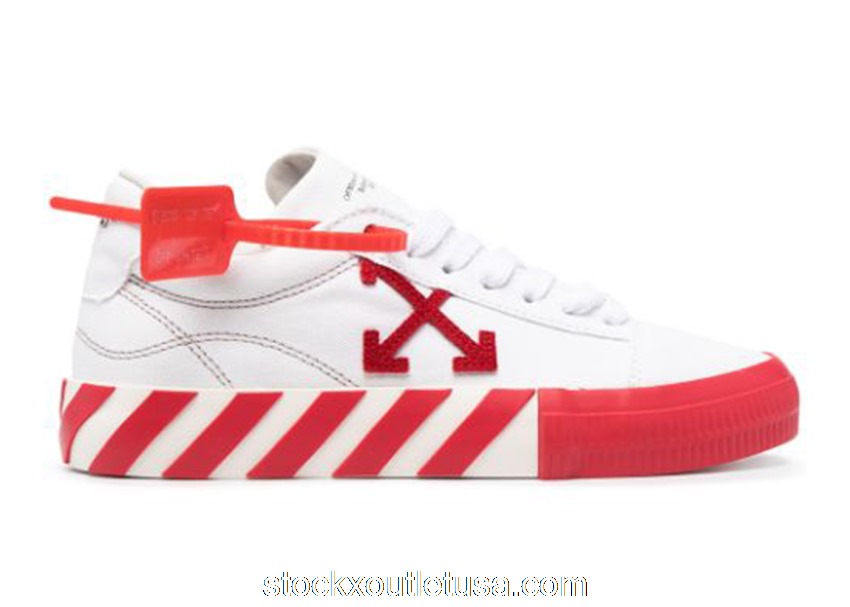 Outlet OFF-WHITE Vulc Low White Red SS21 OWIA178R21FAB0010125