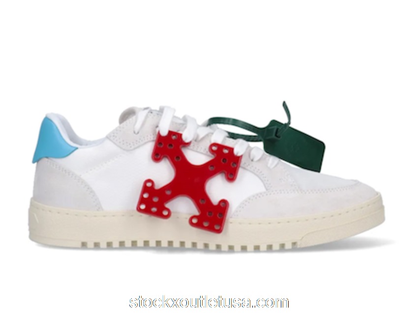 Outlet OFF-WHITE Vulcanized 5.0 Low Top Arrows Hang Tag White Red Blue OMIA227S22LEA0010125