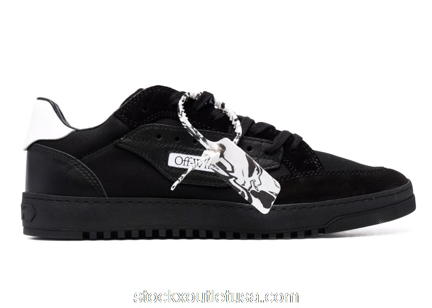 Outlet OFF-WHITE Vulcanized 5.0 Low Top Black Black White OMIA227F21FAB0011001