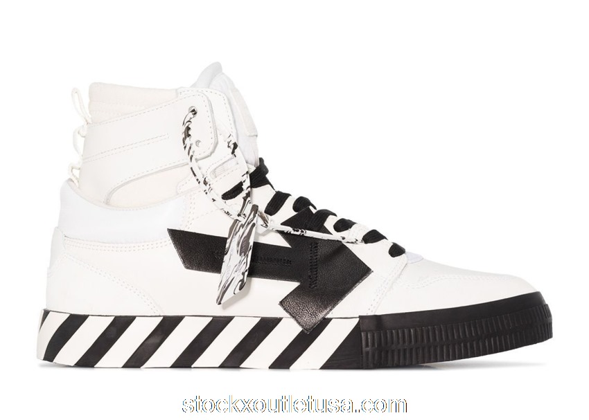 Outlet OFF-WHITE Vulcanized Hi Top White Black OMIA225F21LEA0010110