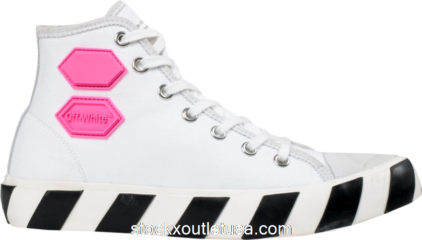 Outlet OFF-WHITE Vulcanized Hi Top White Fuchsia OMIA110R19C210350128