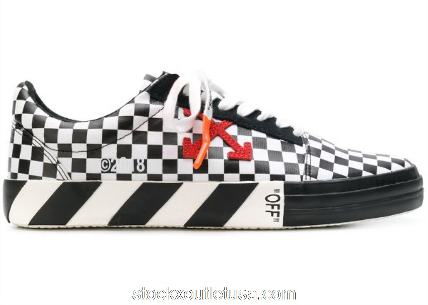 Outlet Off-White Checked Low Top Red Arrow SS18 OMIA085E183510019900