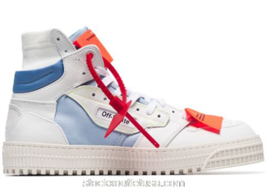 Outlet Off-White High Top White Blue (W) OWIA112S198000160106