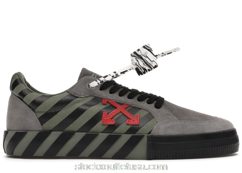 Outlet Off-White Low Vulc Khaki Red OMIA085E20LEA0016325