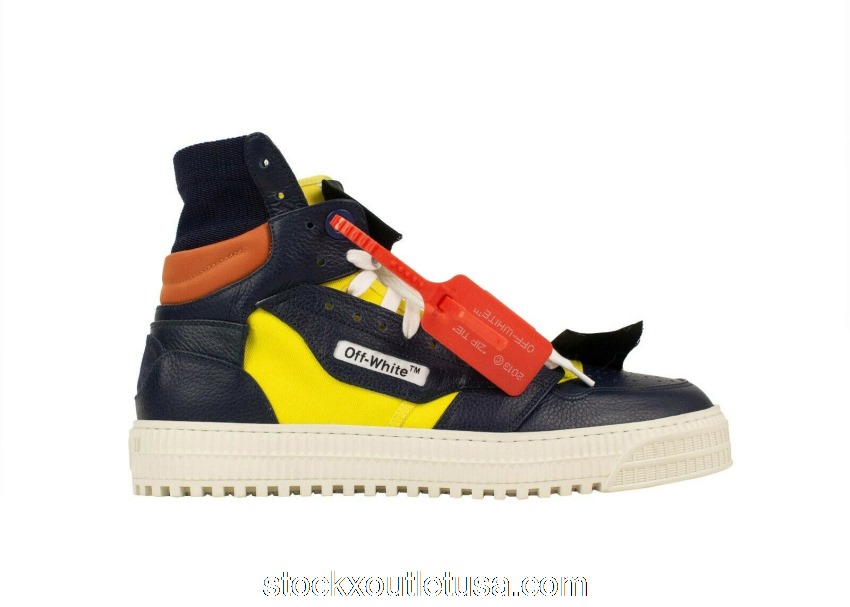 Outlet Off-White Off Court 3.0 Black Yellow OMIA065R198000163288