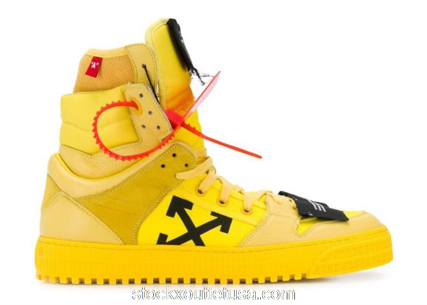 Outlet Off-White Off Court High Top Yellow OMIA109R19C250346060
