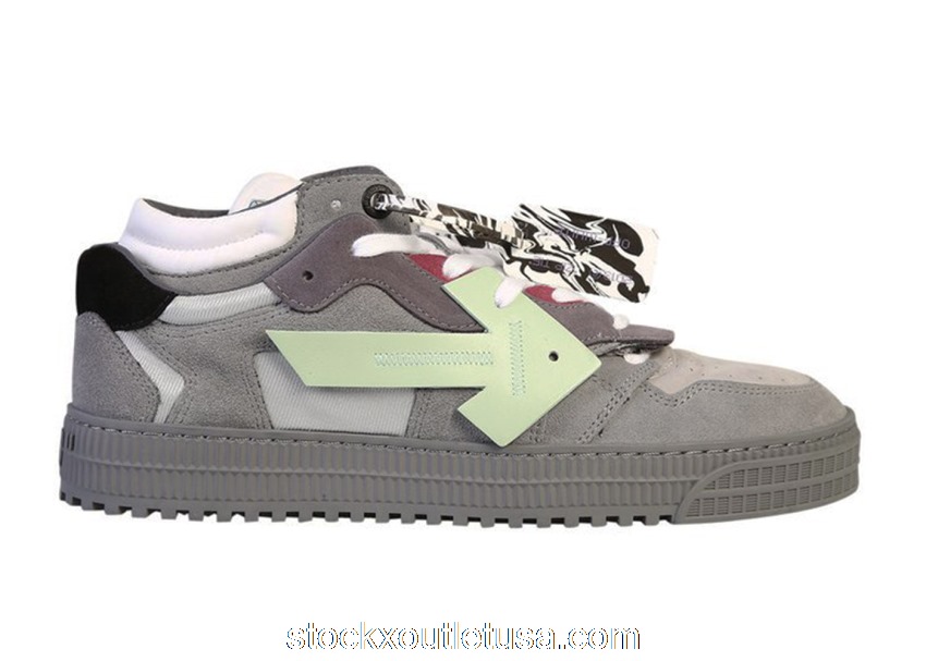 Outlet Off-White Off Court Low Top Grey Mint OMIA151F20LEA0010551
