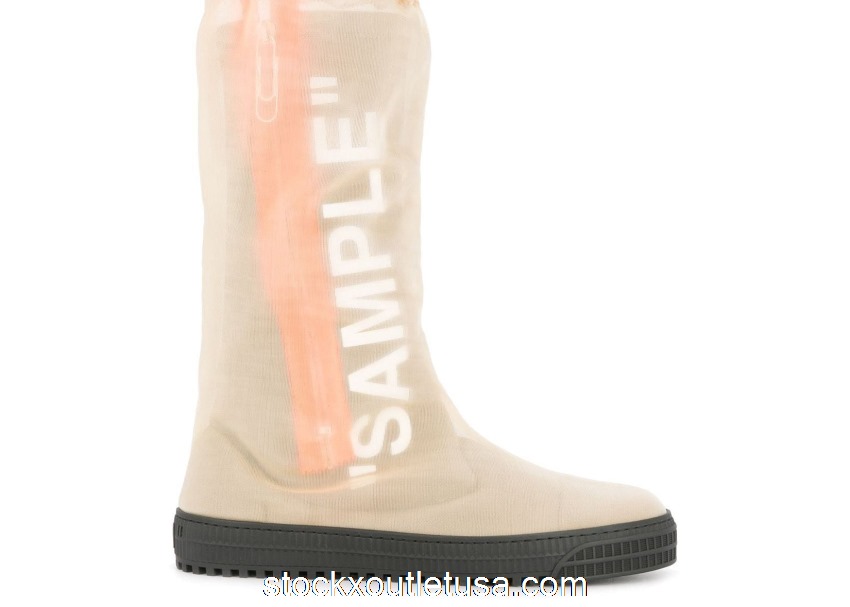 Outlet Off-White Sample Boot Cream FW18 OMIA100F187990158801