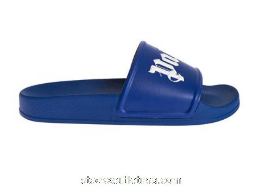 Outlet Palm Angels Pool Slides Blue PMIC001R21PLA0013501