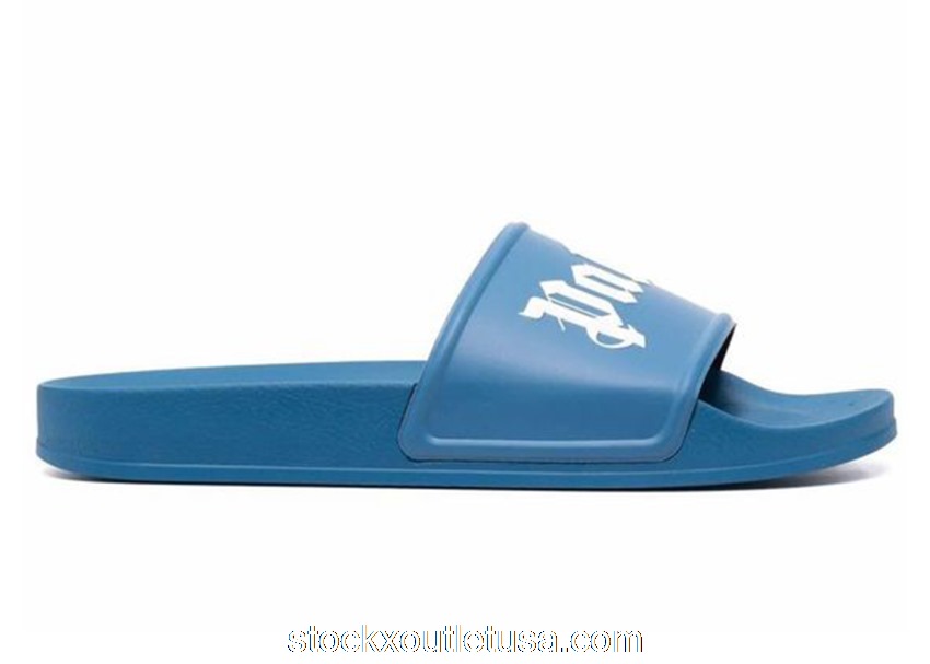 Outlet Palm Angels Pool Slides Sky Blue White PMIC001F21MAT0014501