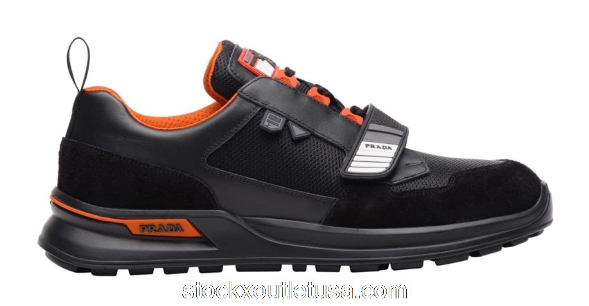 Outlet Prada Mechano Leather Black Orange 2EG266_3V71_F0G5P