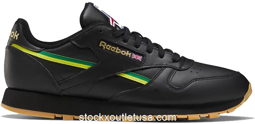 Outlet Reebok Classic Leather Black Green Yellow EG6423
