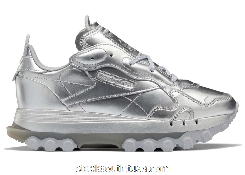 Outlet Reebok Classic Leather Cardi B Silver Metallic (W) GW2632