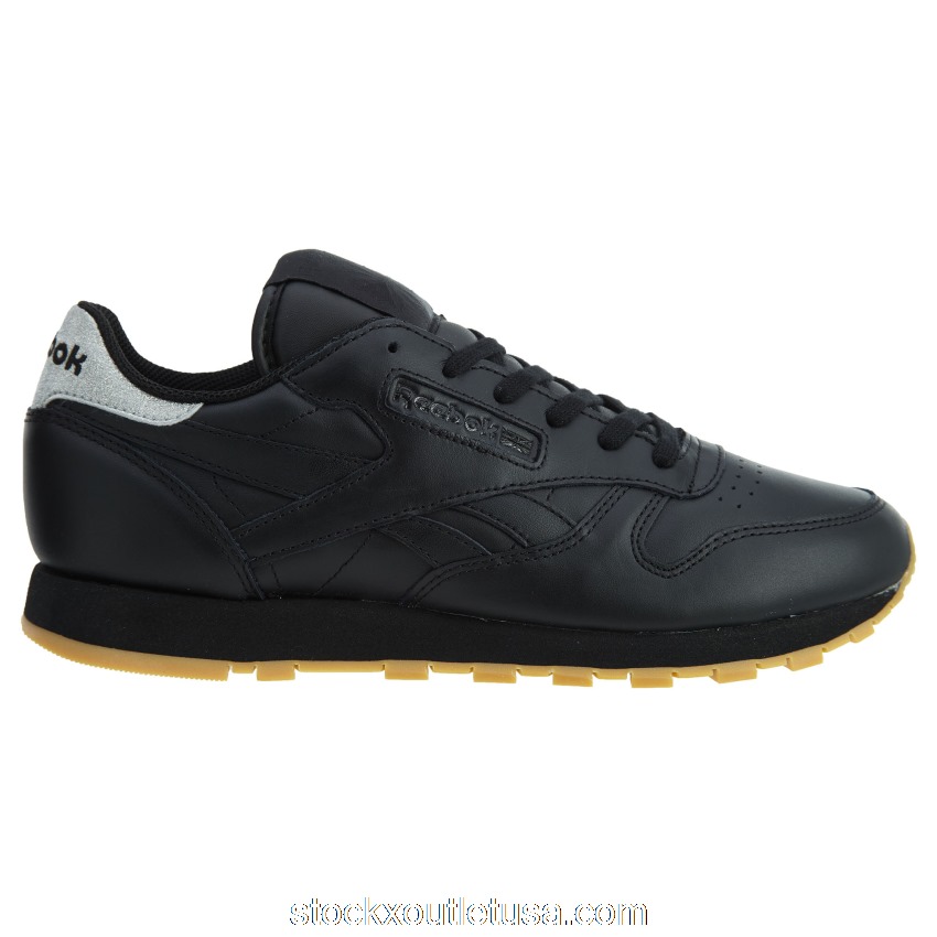 Outlet Reebok Classic Leather Met Diamond Shoes Black Gum (W) BD4422