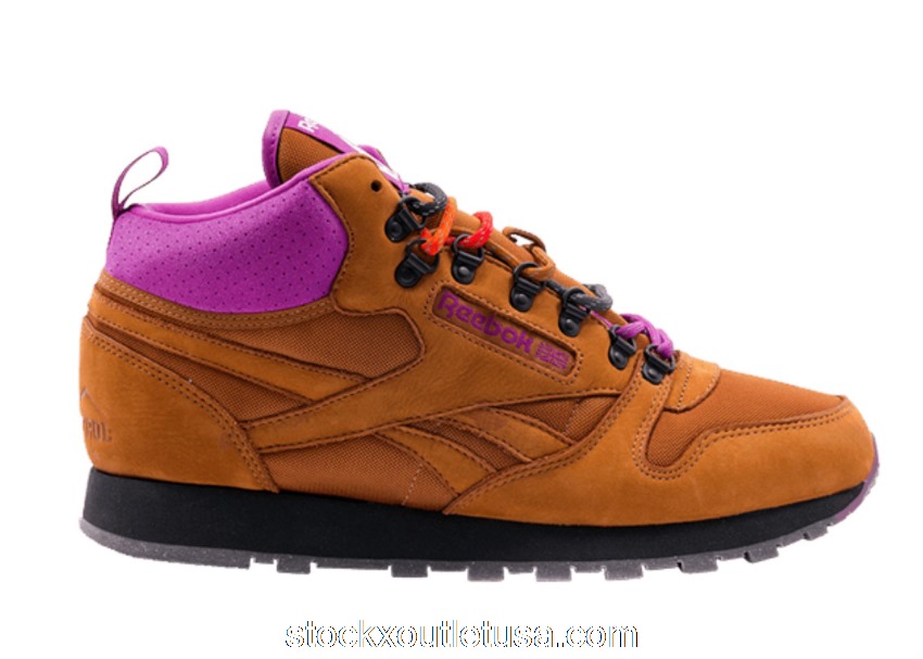 Outlet Reebok Classic Leather Mid Footpatrol Brown Pink V53623