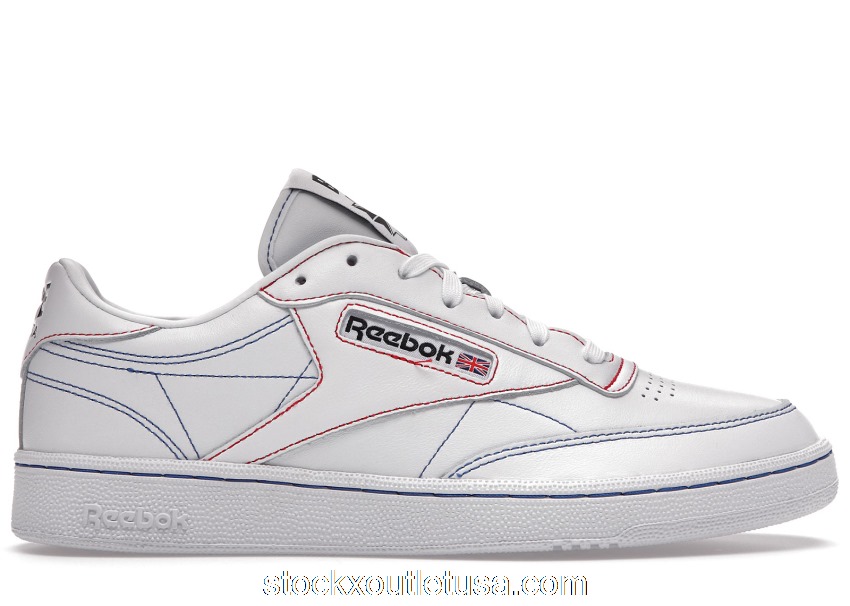 Outlet Reebok Club C 85 Bape White Contrast Stitch Q47367