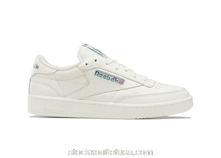Outlet Reebok Club C 85 Chalk Cobalt Glen Green Logo GX2743