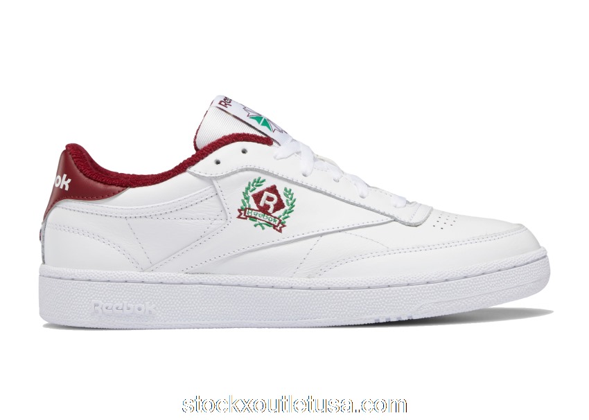 Outlet Reebok Club C 85 Crest White Burgundy H05810