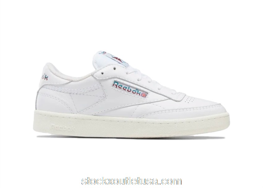 Outlet Reebok Club C 85 White Teal Burgundy Logo GX2744