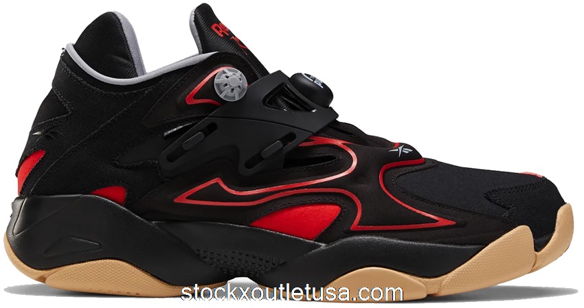 Outlet Reebok Pump Court Black Red Gum FW7821