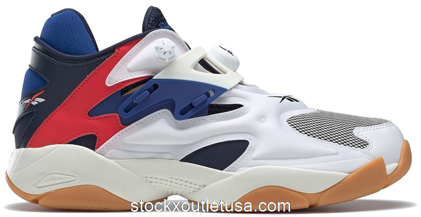Outlet Reebok Pump Court White Navy Red FV5565