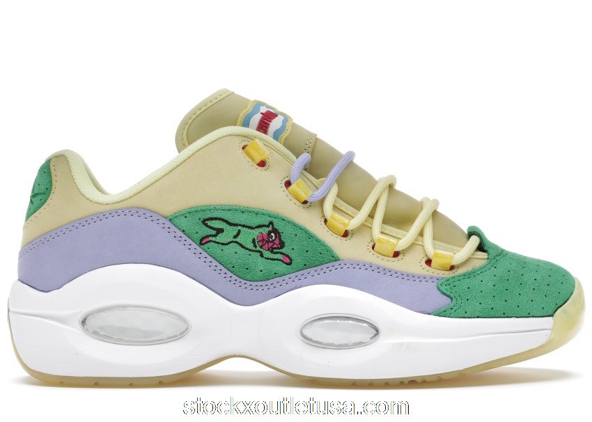 Outlet Reebok Question Low BBC Ice Cream Running Dog Yellow Green FZ4345