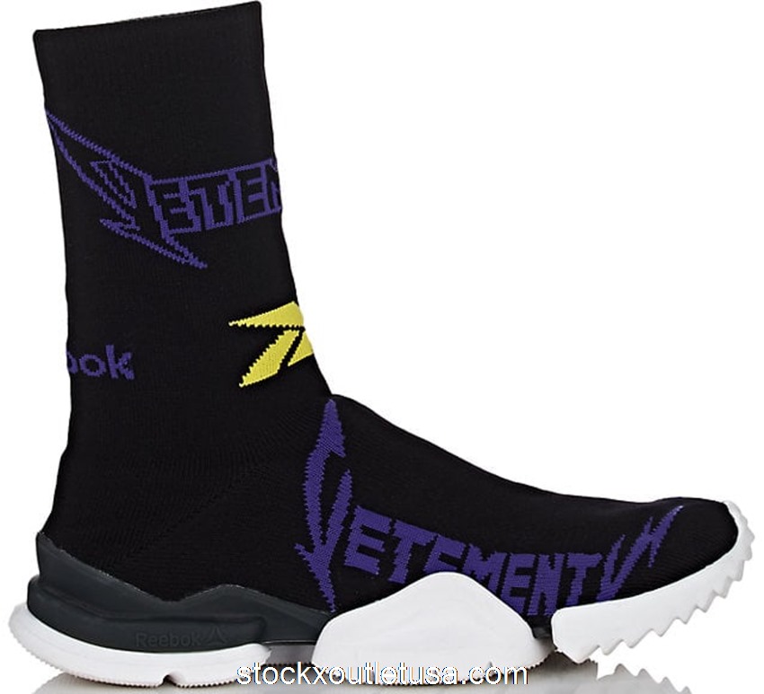 Outlet Reebok Sock Runner Vetements Black Yellow Purple CN7273