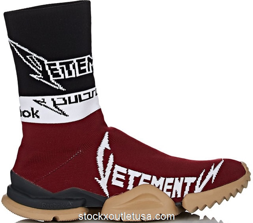 Outlet Reebok Sock Runner Vetements Burgundy Black White CN7274