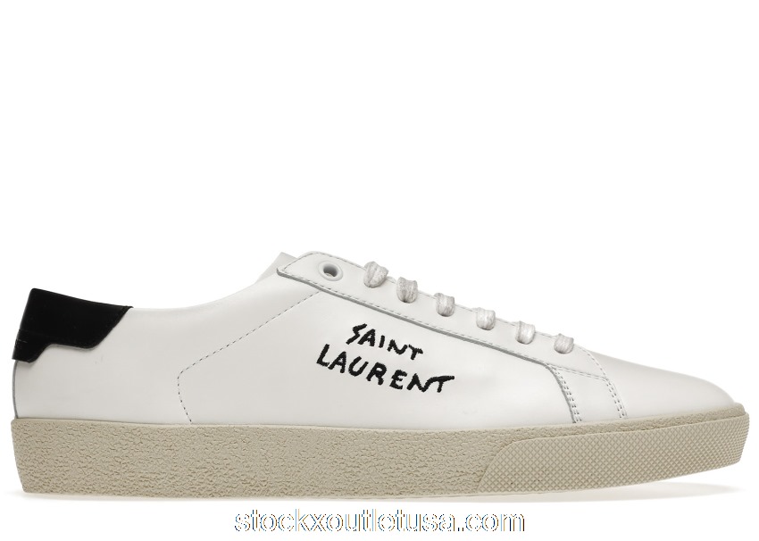 Outlet Saint Laurent Court Classic SL/06 Low White Black 61064908G109061