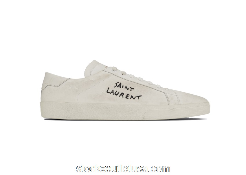 Outlet Saint Laurent Court Classic SL/06 White Worn 471827GUP109113